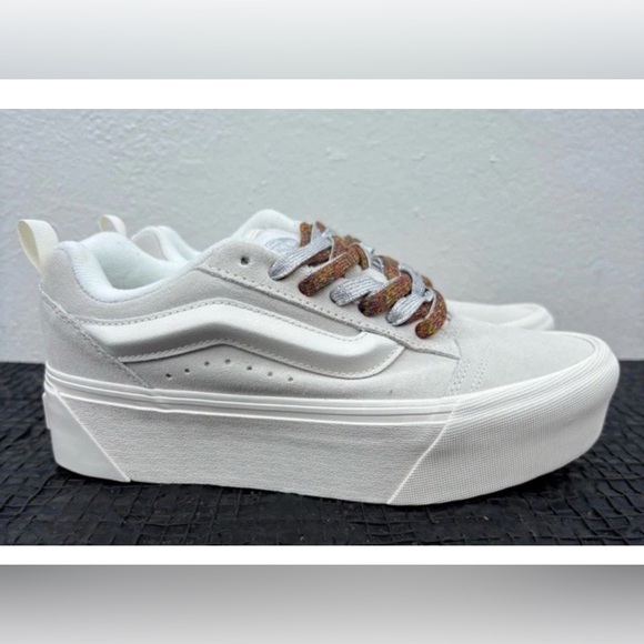VANS Knu Stack Skate Shoes Lace Up Platform white Puffy Sneakers W 9.5 M 8 NEW - Picture 8 of 13
